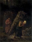 Jean Francois Millet Peasant Women Carrying Firewood oil on canvas